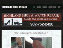 Tablet Screenshot of highlandshoerepair.ca